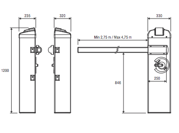 Beninca EVA Boom Gate Barrier for Car Park Traffic Control with LED arm - Powered Gates Australia