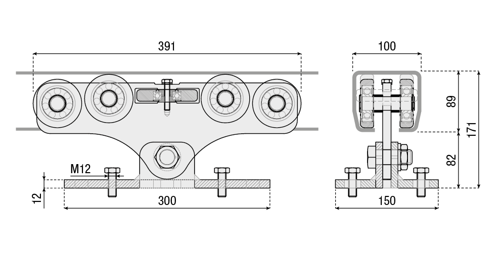 Cantilever Sliding Gate Hardware Kit - for 10m and 800kg Gates - Powered Gates Australia