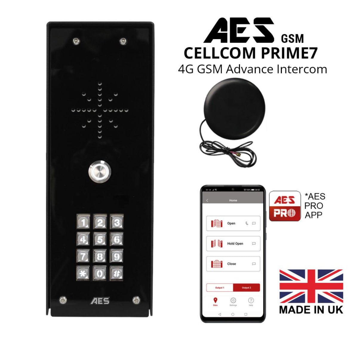 Intercom - 4G Gsm Audio by AES - with pin code keypad - Australia - Powered Gates Australia