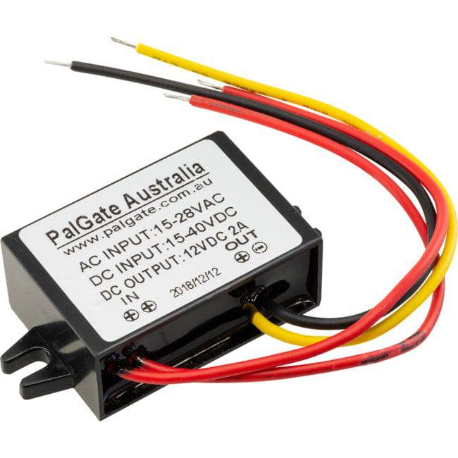 Power regulator for gate accessories 24v Ac/Dc to 12v Dc - Powered Gates Australia