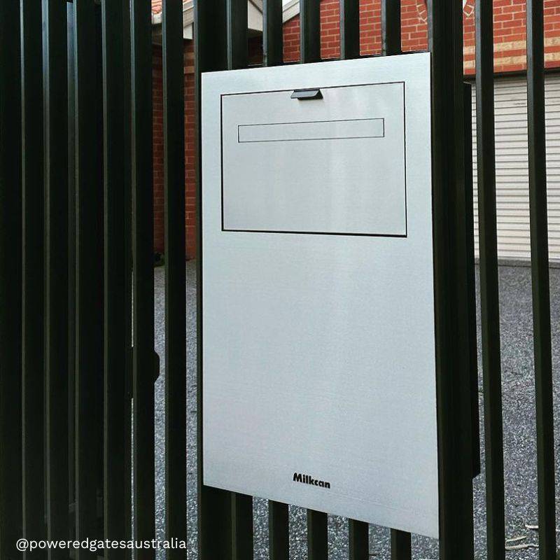 Parcel Mailbox - Front Fence - Inbuilt into Steel or Brick Fence Letterbox - Powered Gates Australia